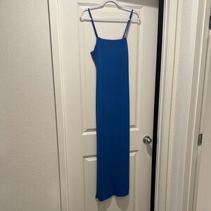 Chic Strapless Blue Dress